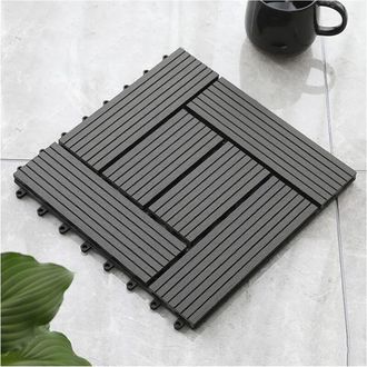 OEM Piastrelle Per Pavimentazione Esterna In Composito Effetto Legno Grigio, A Incastro, Resistenti Alla Corrosione, In Plastica Wpc Impermeabile, 30 X 30