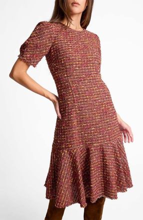 Santorelli Dasia Sheath Tweed Dress in Auburn Multi at Nordstrom, Size 10