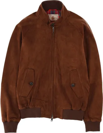 Baracuta Brown Suede Red Tartan Lining Jacket