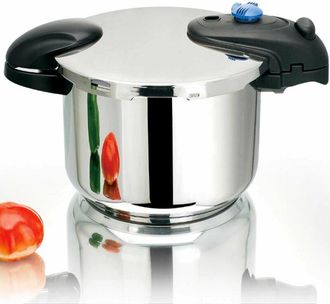 Kitchen Move Pentola a pressione a baionetta in acciaio inox illico con cestello di cottura 6L illico - Argent