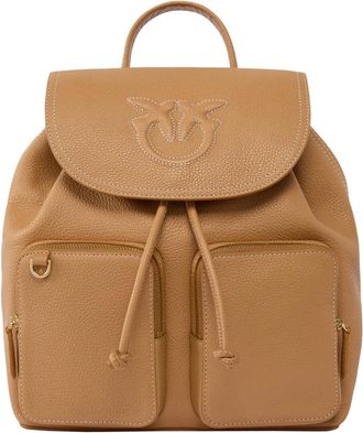 Pinko Carrie Rugzak Pelle Bottolata - Dames - Rugzakken - Bruin - ONE Size - Tassen
