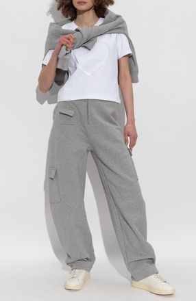 Ganni T-shirt With Embroidered Logo, Womens, White