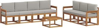 vidaXL Conjunto De Sof&aacute;s De Exterior 8 Uds. Gris Natural Y Claro Vidaxl