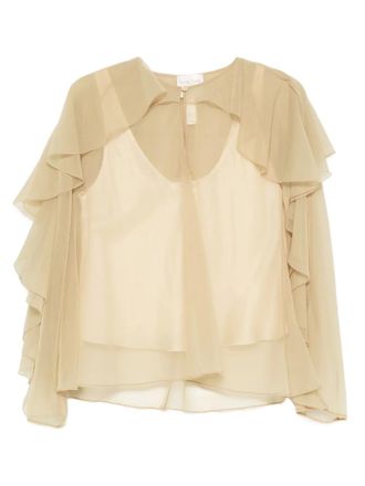 Forte_Forte ruffled blouse - Neutrals