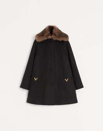 Valentino Wool Drap Coat Wo