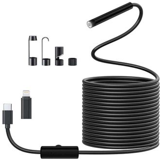 OEM C&aacute;mara De Inspecci&oacute;n Hd 1920 Resistente Al Agua Ip67 - Cable De 5 M Con 8 Led Ajustables - Compatible Con Android E Ios - Inspecci&oacute;n De Fontaner&iacute;a Y M
