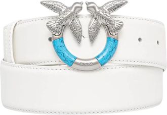 Pinko Leren Riem - Dames - Riemen - Wit - XS - Accessoires