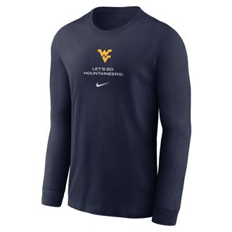 Nike West Virginia Sideline Nike Mens Dri-FIT College Long-Sleeve T-Shirt in Blue | 02EW41SWVN-LDX