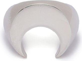 Marine Serre crescent-moon polished ring - women - Brass - 58 - Silver