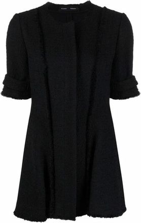 Proenza Schouler Zwart Katoenen Tweed Casual Jasje - Dames - Korte kleedjes - Zwart - S - Katoen - Kleedjes