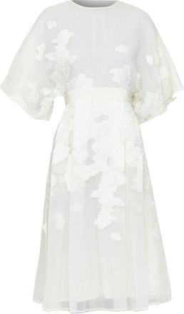 Giambattista Valli cotton silk floral cloque dress