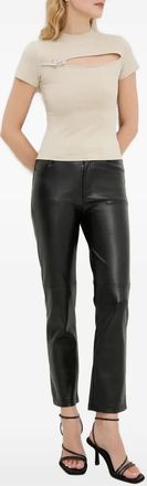 Heliot Emil T-shirt con apertura a goccia - Toni neutri