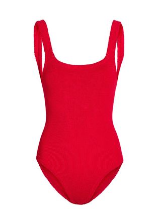 Hunza G Coverage Square-neck Crinkle Swimsuit - Red - One Size