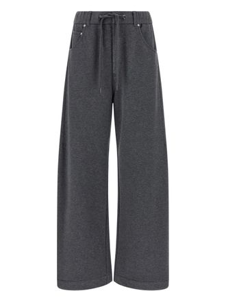 Brunello Cucinelli drawstring cotton track pants - Grey
