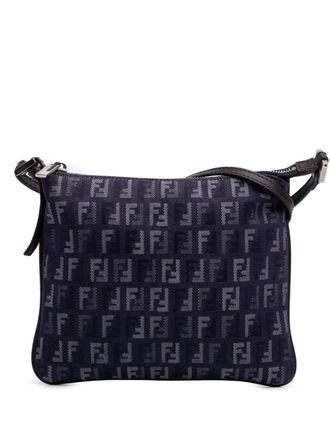 Fendi 2000-2010 Zucchino Denim crossbody bag - women - Denim/Calf Leather - One Size - Blue