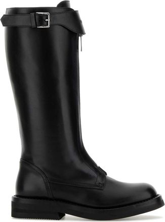 Alexander McQueen Black Leather Boots