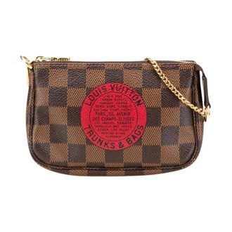 Louis Vuitton Pre-owned Compact Accessory met ruitpatroon en geborduurde patch - Dames - Pre-owned - Bruin - Maat: ONE Size