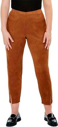 Nic+Zoe Seams Suede Slim Pant In Toffee