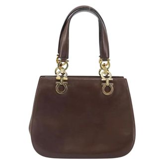 Ferragamo Gancini Leather Brown Leather Handbag (Pre-Owned)