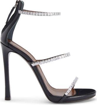 Giuseppe Zanotti 120mm Harmony Shine crystal-embellished sandals - women - Leather/Leather/Calf Leather - 37.5 - Black