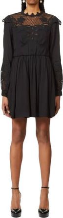 Self Portrait Black Chemical Lace Dress Size XS