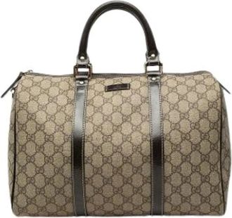 Gucci Pre-owned Boston Bag - Dames - Vintage Handtas - Beige - ONE Size - Leer - Vintage