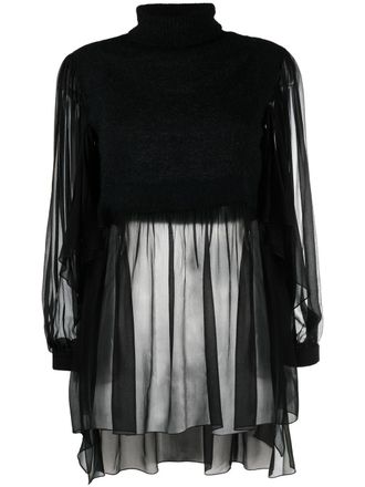 Alberta Ferretti Maglione a collo alto - Nero