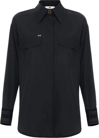 Elisabetta Franchi Camicia in pizzo sangallo - Nero