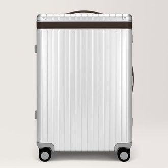 Carl Friedrik Check-in Luggage - Hard case in Aluminium - Silver / Dark Brown