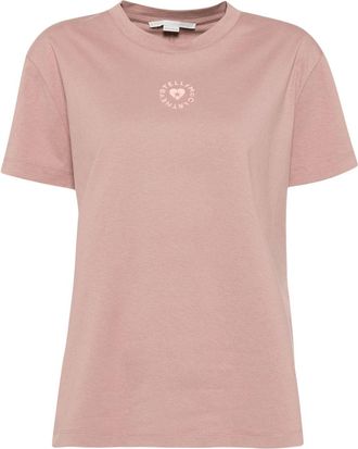 Stella McCartney T-shirt con stampa Mini Heart - Rosa