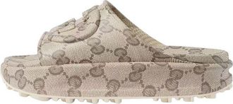 Gucci GG Slide Sandal Interlocking G - Beige Ebony 725535-JAAC6-9742