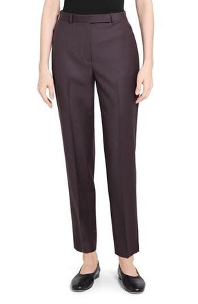 Theory Sleek Flannel High Waist Taper Pants in Cacao at Nordstrom Rack, Size 10