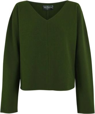 Cortana Sienna- groene top - Dames - Blouses - Groen - M - Wol - Overhemden