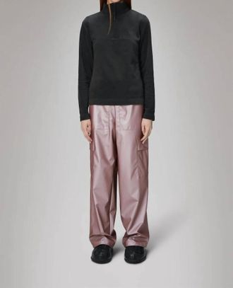 Rains Addis Fleece Half Zip Sweater In Black