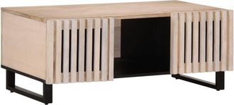 vidaXL Tavolino da Salotto Bianco 100x55x40 cm Legno Massello di Mango - Vidaxl