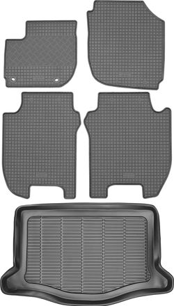 OEM Juego De Alfombrillas De Goma Para Coche Y Alfombrilla Para Maletero Para Honda Jazz Iii Hatchback (2015)