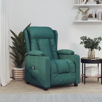 vidaXL Vidaxl Sill&oacute;n Reclinable El&eacute;ctrico Tela Verde Oscuro