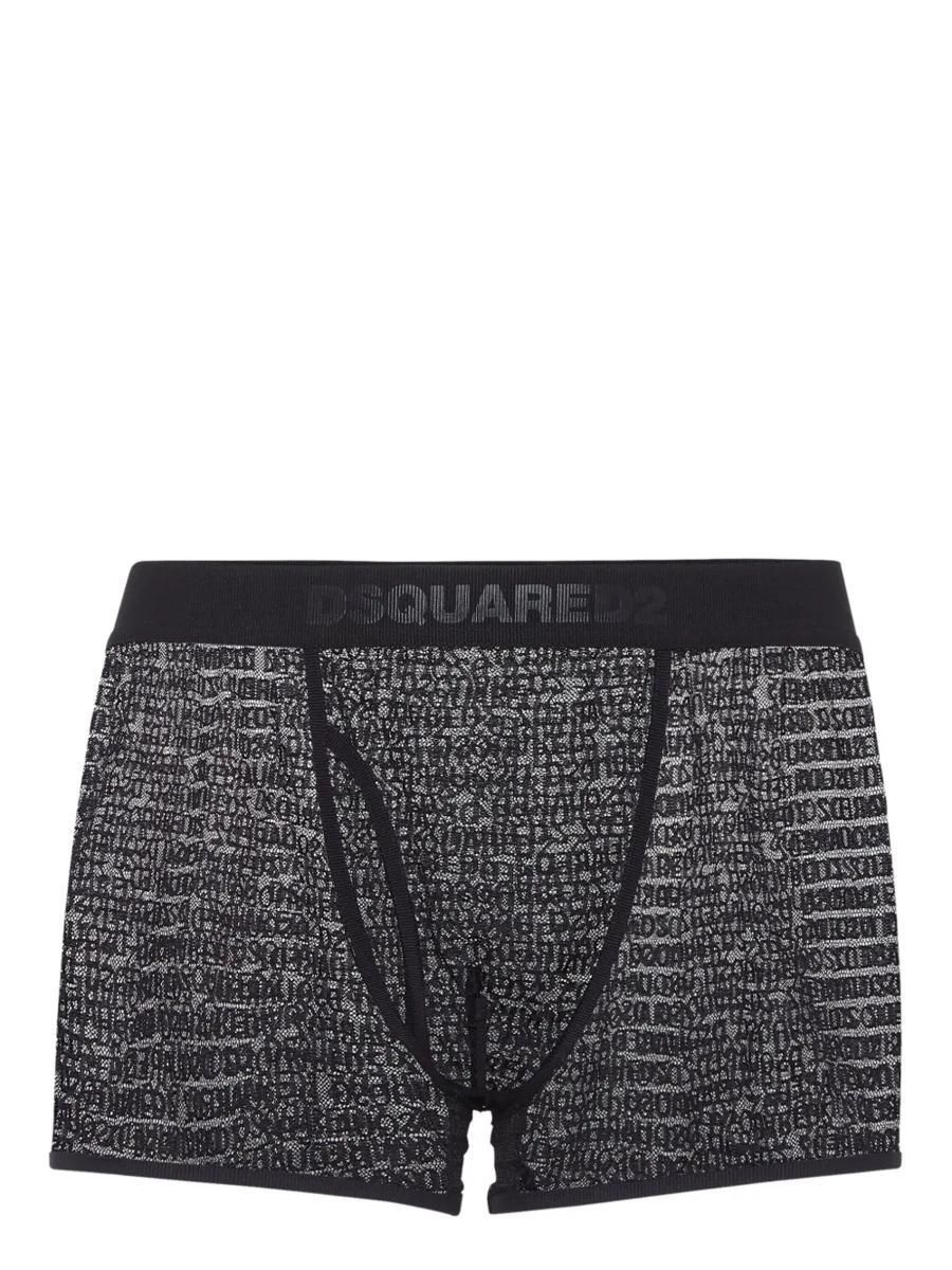 ショートパンツ D SQUARED2 FW22 Dsquared2 Underwear Black (D8LJ14080 010) Dsquared2 ディースクエアード サルエル Super Over Fit ロゴ