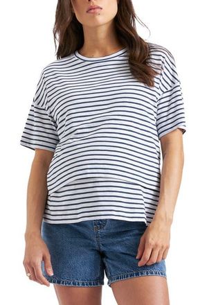 Ripe Claudette Nursing Tee in White /Ink at Nordstrom, Size Medium Au