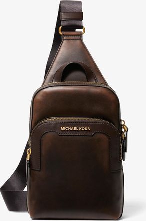 Michael Kors Hudson Burnished Leather Sling Bag