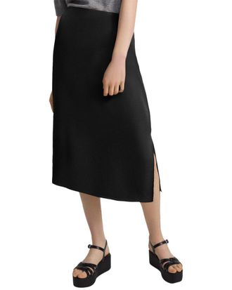 Theory Double Vent Silk Slip Skirt