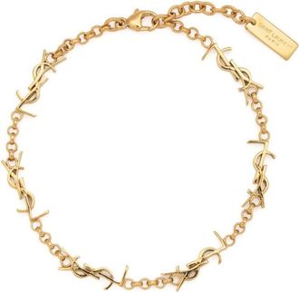 Saint Laurent Golden Cassandre Link Bracelet