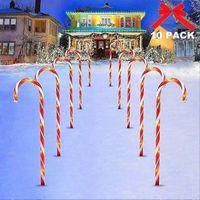 OEM Decoraci&oacute;n Navide&ntilde;a Con Luces Para Exteriores, Guirnaldas De Luces Led Estilo Jard&iacute;n, Dise&ntilde;o Cane Sucre, Juego De 10, Iluminaci&oacute;n Exterior Cane Sucre-