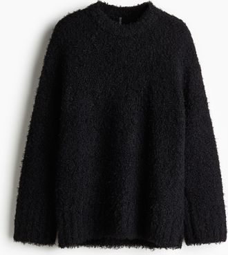 H&M Flauschiger Pullover - Schwarz