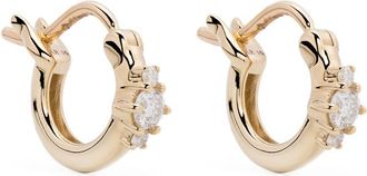Adina Reyter 14K Yellow Gold Trio Diamond Huggie-Hoop Earrings - Womens - 14kt Yellow Gold/Diamond
