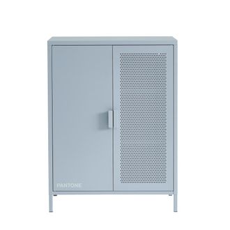 Pantone Aparador de metal gris azulado, 2 puertas, 75 cm