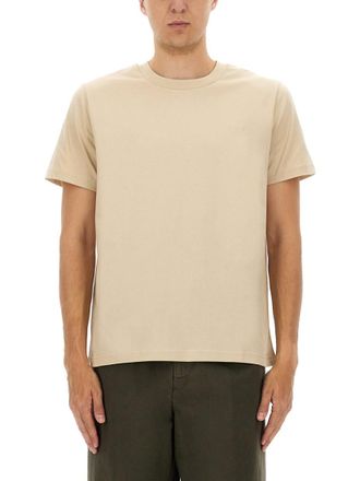 A.P.C. Beige Solid Crew Neck T-Shirt