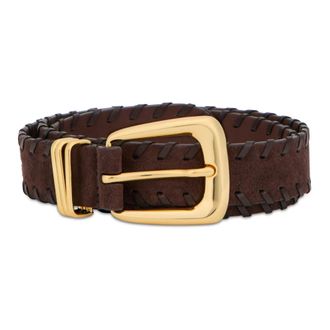 Veronica Beard Leather Belt with Buckle - female - Veronica Beard - Belts - Brown - XS - Accessories