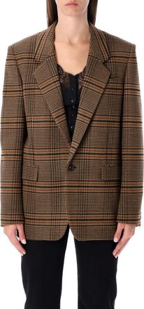 Saint Laurent Beige Single-Breasted Blazer