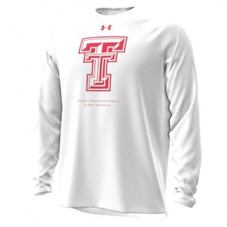 Under Armour Mens Texas Tech Shooter Long Sleeve Shirt In White